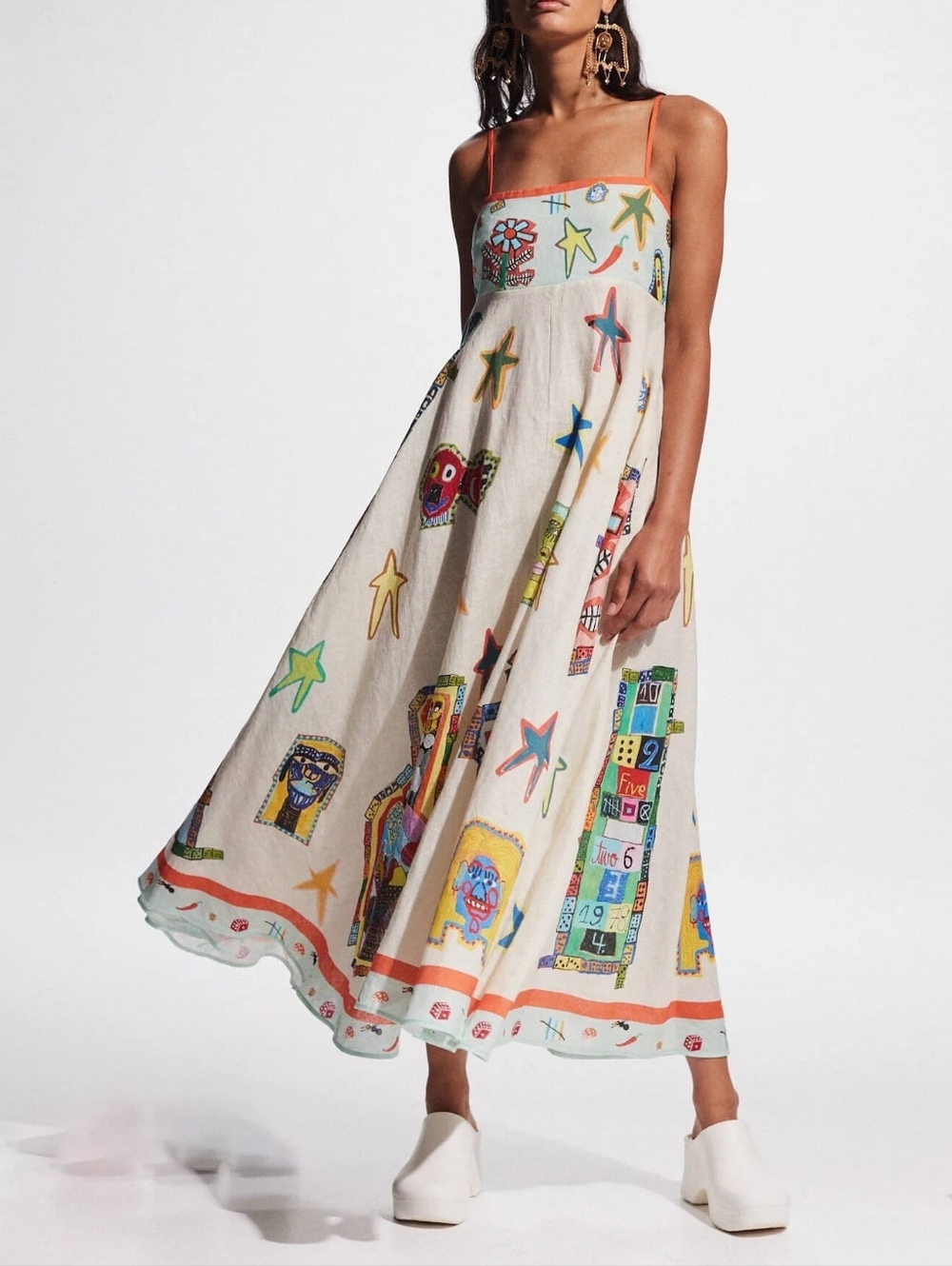 Women's 2026 New Casual Linen Print Long Dress - Picture 6 of 6